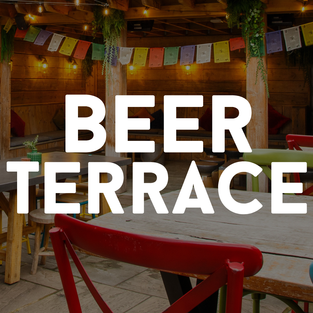Beer Terrace outside with chair and table